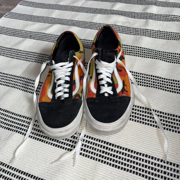 Vans Old Skool Pop Camo Mens 10 Spicy Orange & Black Skateboard Shoes - Picture 3 of 6
